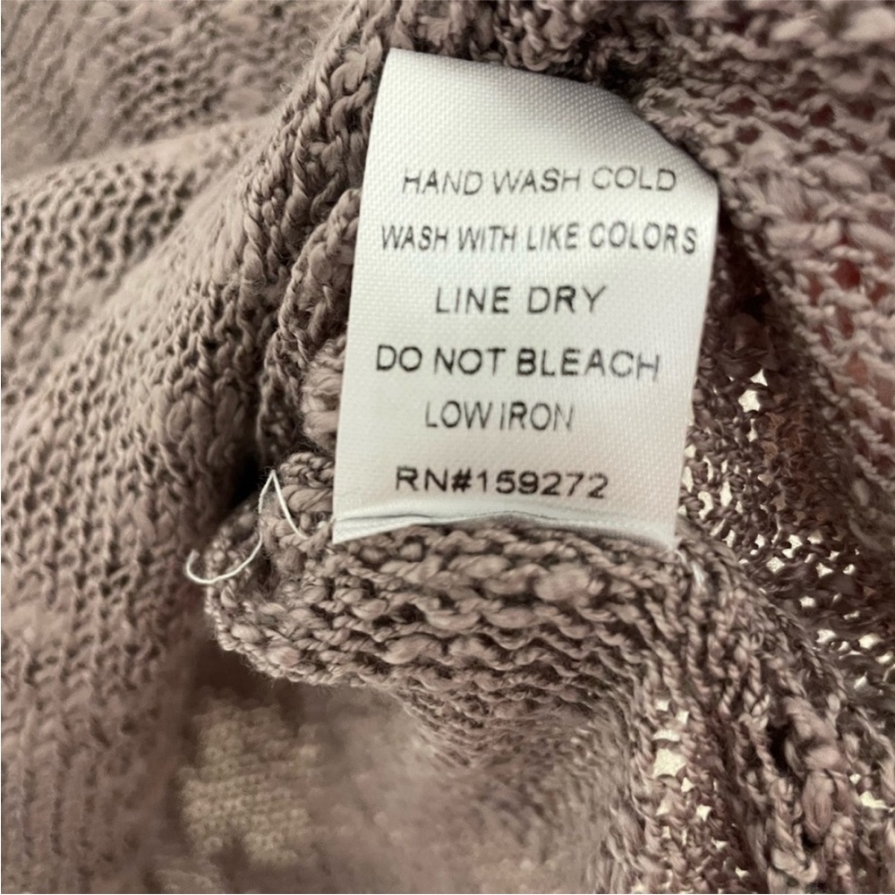New Lavender Loose Knit Oversized Tunic Sweater Cream Star Print Size Medium - Picture 9 of 10